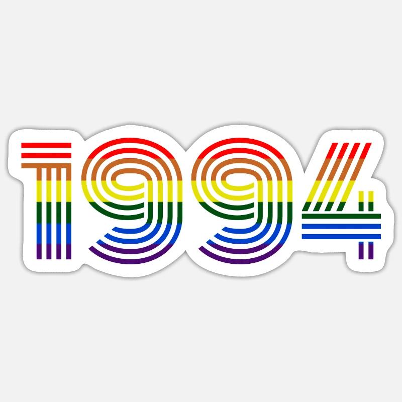 Regenbogen 1994 - Sticker Größe S (10 x 10 cm) - Mattweiß
