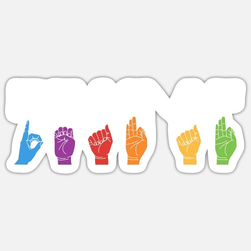 Deaf Af | Deaf Pride - Sticker size S (10 x 10 cm) - white matte