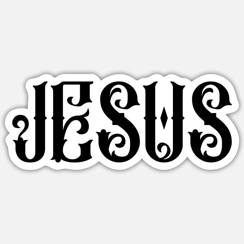 Jésus - Sticker taille S (10 x 10 cm) - blanc mat