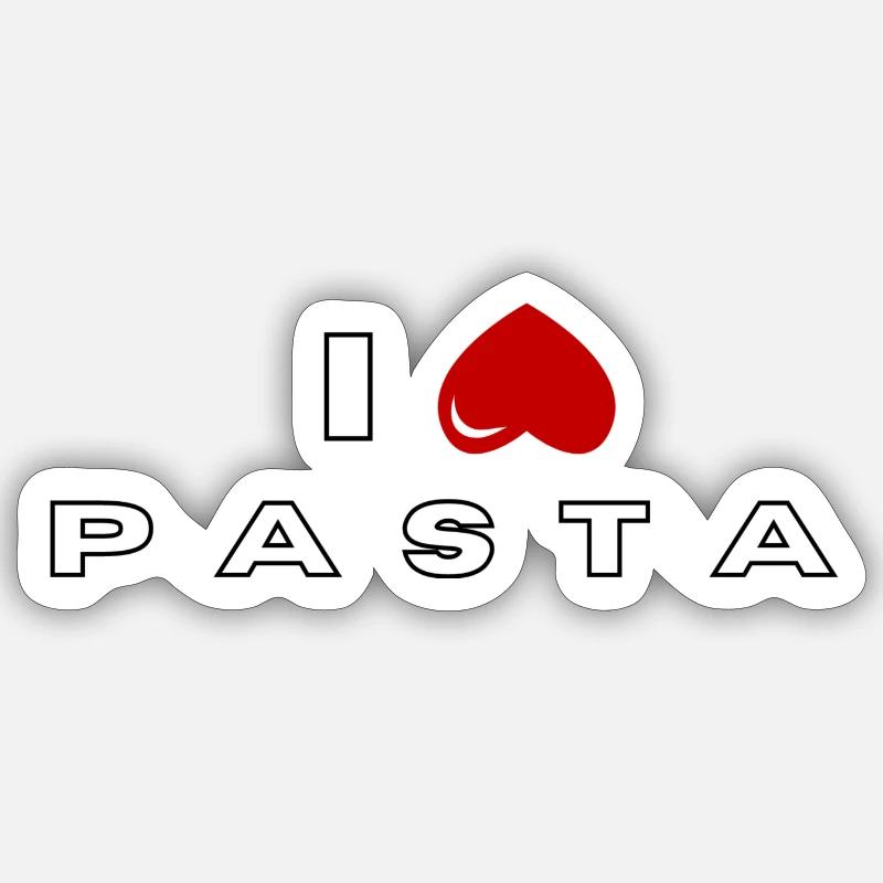 Je déteste les pâtes - Sticker taille S (10 x 10 cm) - blanc mat