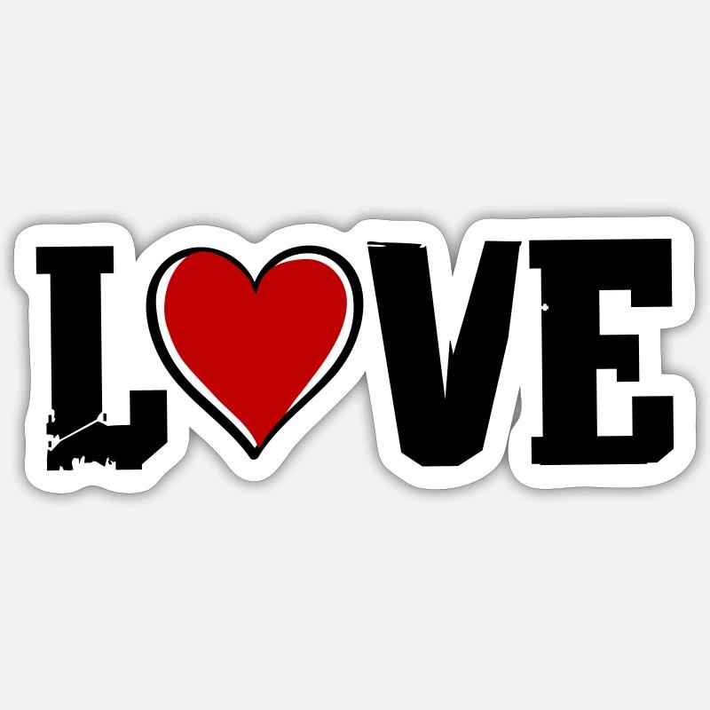 love heart - Sticker Größe S (10 x 10 cm) - Mattweiß