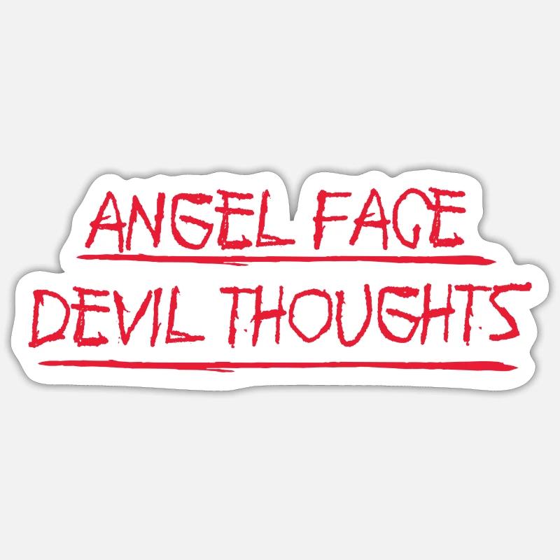 Angel Face, Devil thoughts Sticker size S (10 x 10 cm)