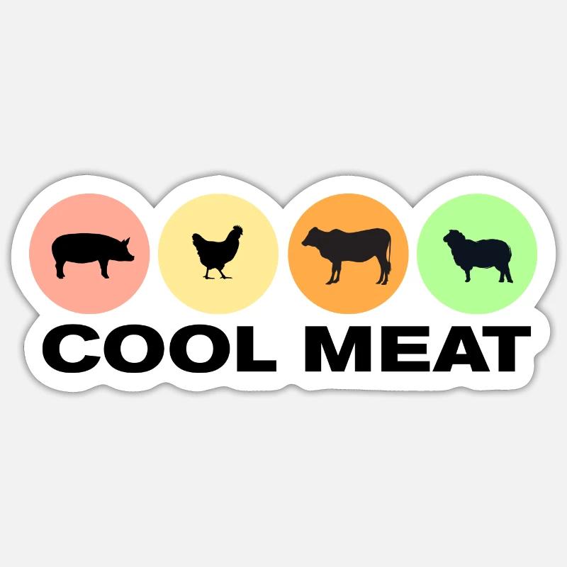 Kühles Fleisch Sticker Größe S (10 x 10 cm)