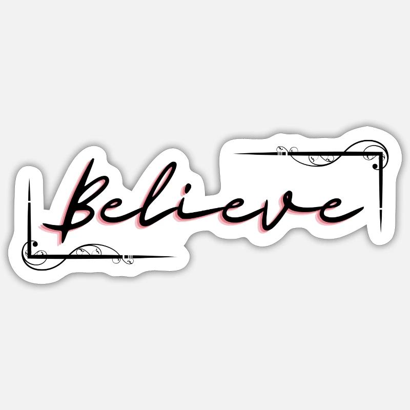 Croire - Sticker taille S (10 x 10 cm) - blanc mat