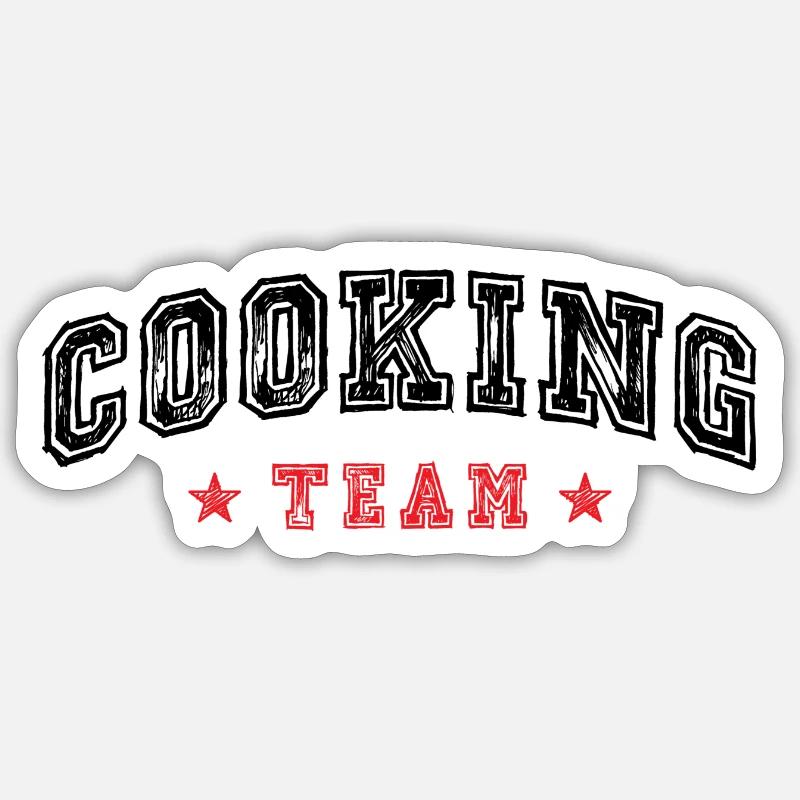 Équipe de cuisine - Sticker taille S (10 x 10 cm) - blanc mat