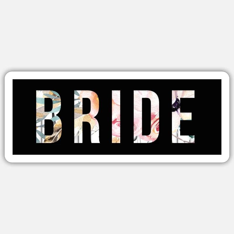 SPOSA DI SQUADRA! Floreale personalizzabile - Sticker formato S (10 x 10 cm) - bianco opaco