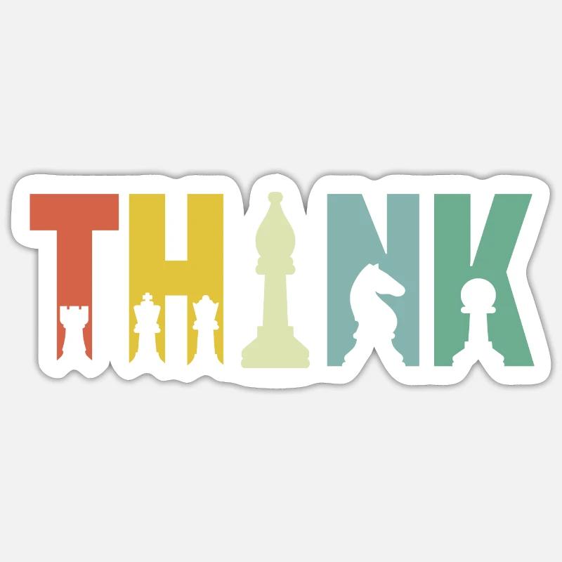 Think Chess Chess Pieces - Sticker size S (10 x 10 cm) - white matte