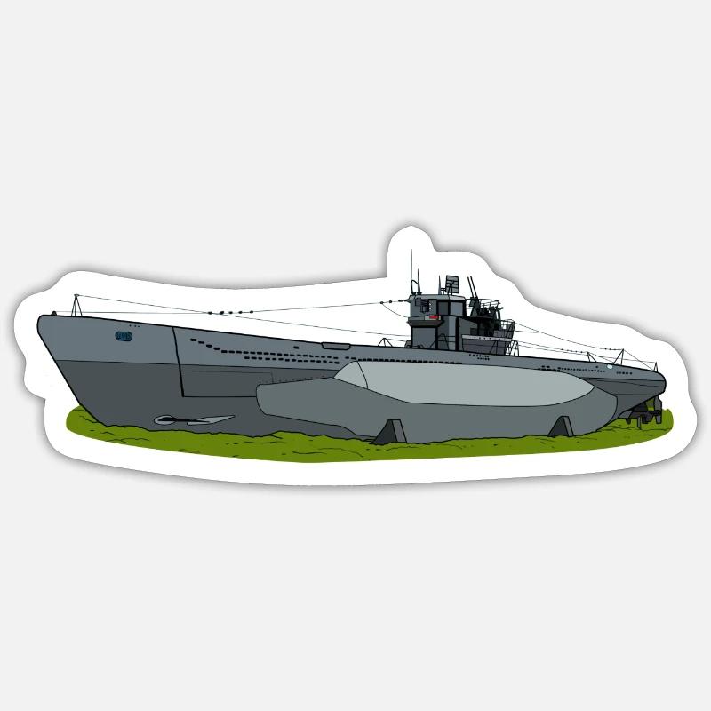 U-Boot U995 - Sticker Größe S (10 x 10 cm) - Mattweiß