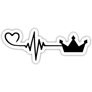 Krone icon Liebe Puls Herz - Sticker Größe S (10 x 10 cm) - Mattweiß - Vorne