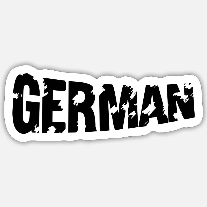 Allemand - Sticker taille S (10 x 10 cm) - blanc mat