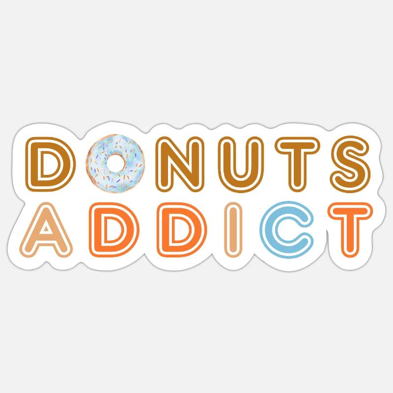 Donuts addict ice blue - Sticker size S (10 x 10 cm) - white matte
