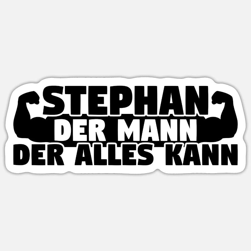 Der Mann Der Alles kann Stephan - Sticker Größe S (10 x 10 cm) - Mattweiß