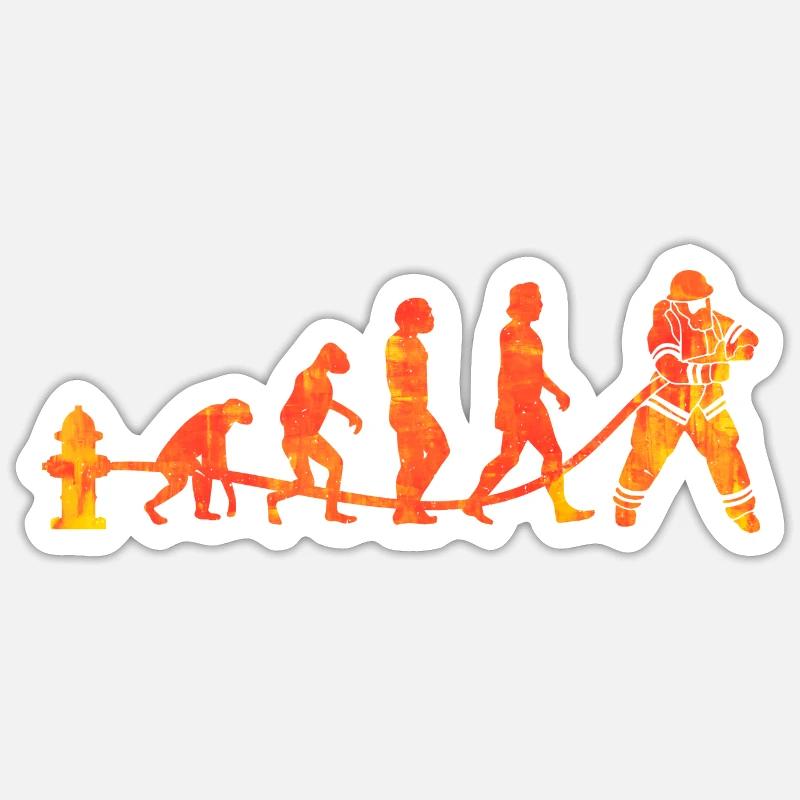 Feuerwehr Evolution - Feuer löschen Sticker Größe S (10 x 10 cm)