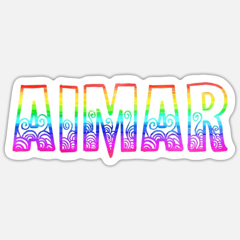 aimar rs regenbogen - Sticker Größe S (10 x 10 cm) - Mattweiß