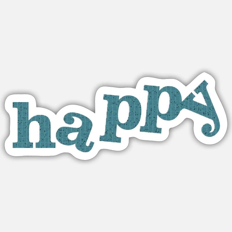 HAPPY - Sticker size S (10 x 10 cm) - white matte