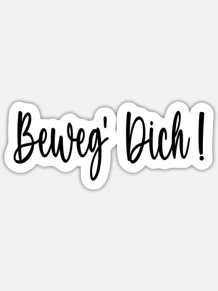 BEWEG DICH SPORT - Sticker Größe S (10 x 10 cm) - Mattweiß