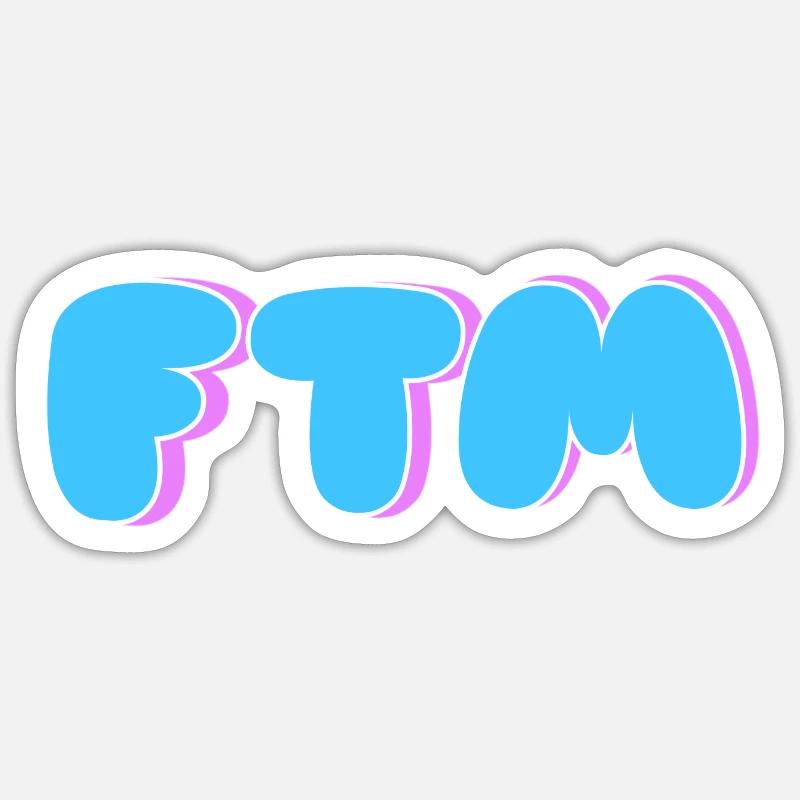 FTM - Sticker taille S (10 x 10 cm) - blanc mat