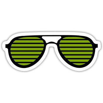 lunettes de soleil - Sticker taille S (10 x 10 cm) - blanc mat - Devant
