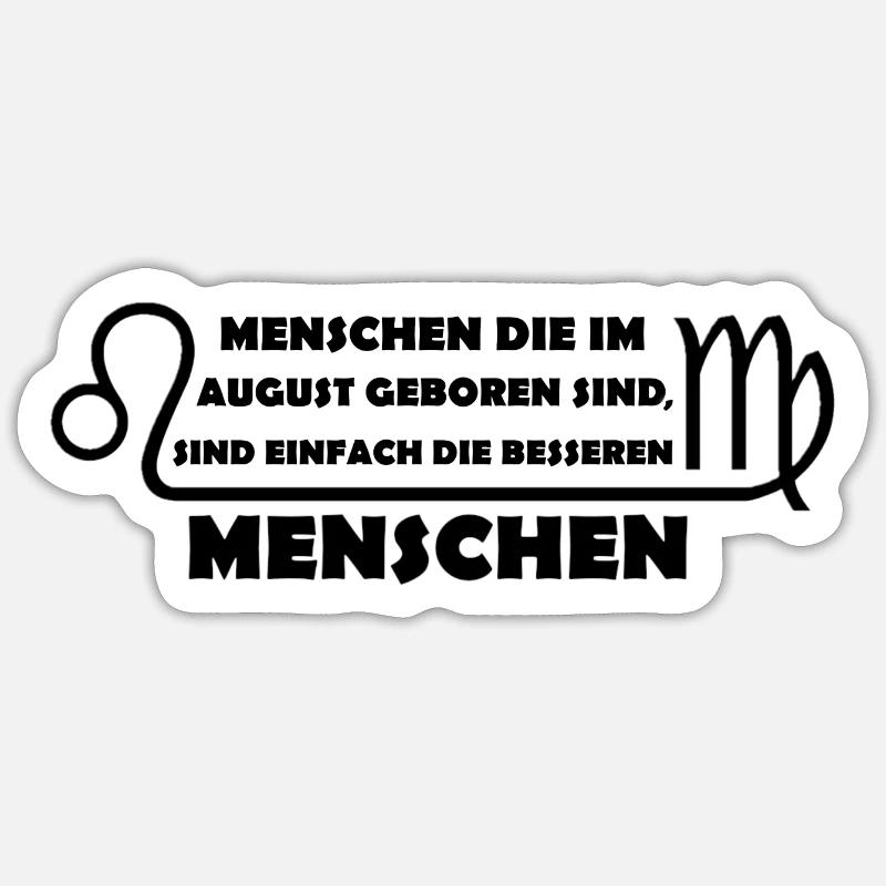 Sternzeichen August, LÖWE und JUNGFRAU - Sticker Größe S (10 x 10 cm) - Mattweiß