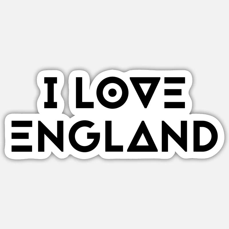J’AIME L’ANGLETERRE - Sticker taille S (10 x 10 cm) - blanc mat