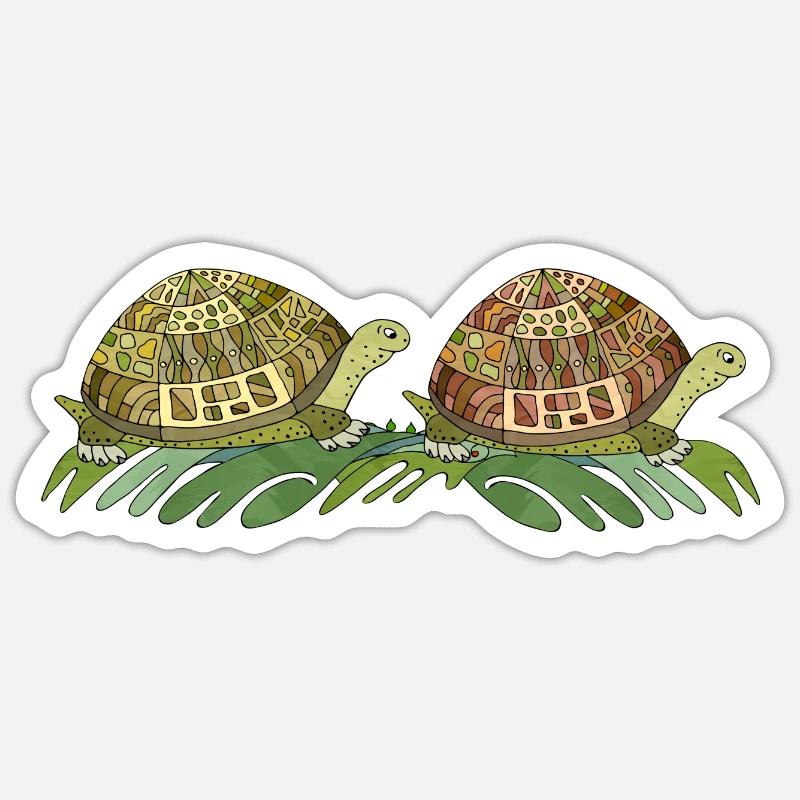 Turtles - Sticker size S (10 x 10 cm) - white matte