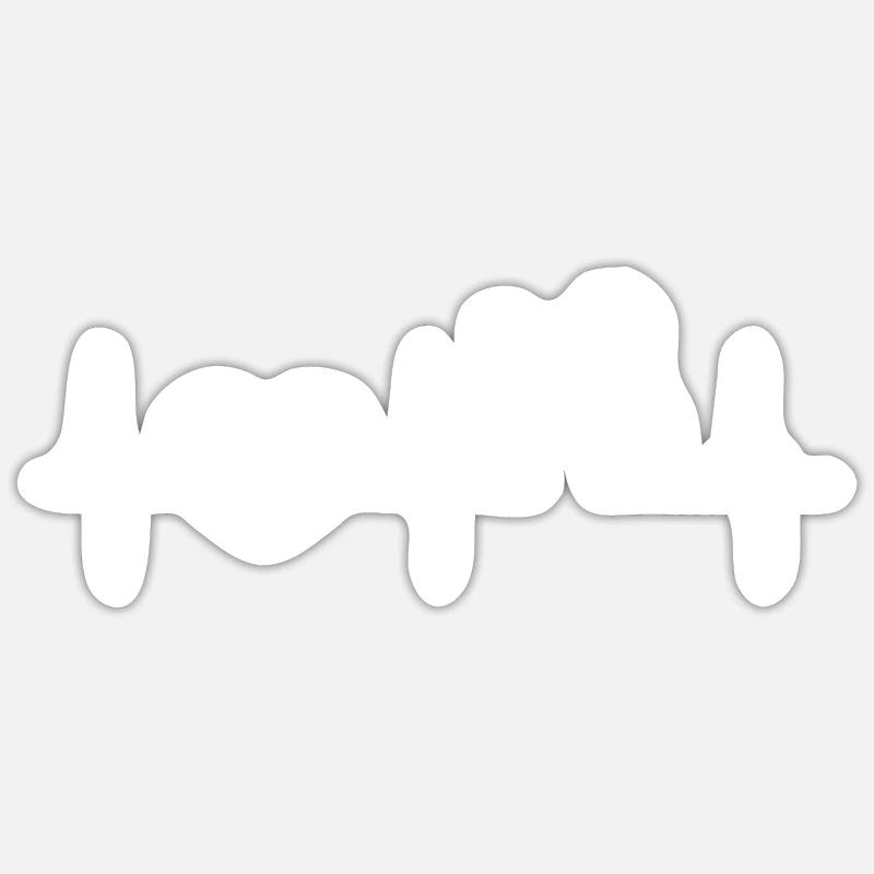 Mutter Kind Liebe mit Herzschlag - Sticker Größe S (10 x 10 cm) - Mattweiß