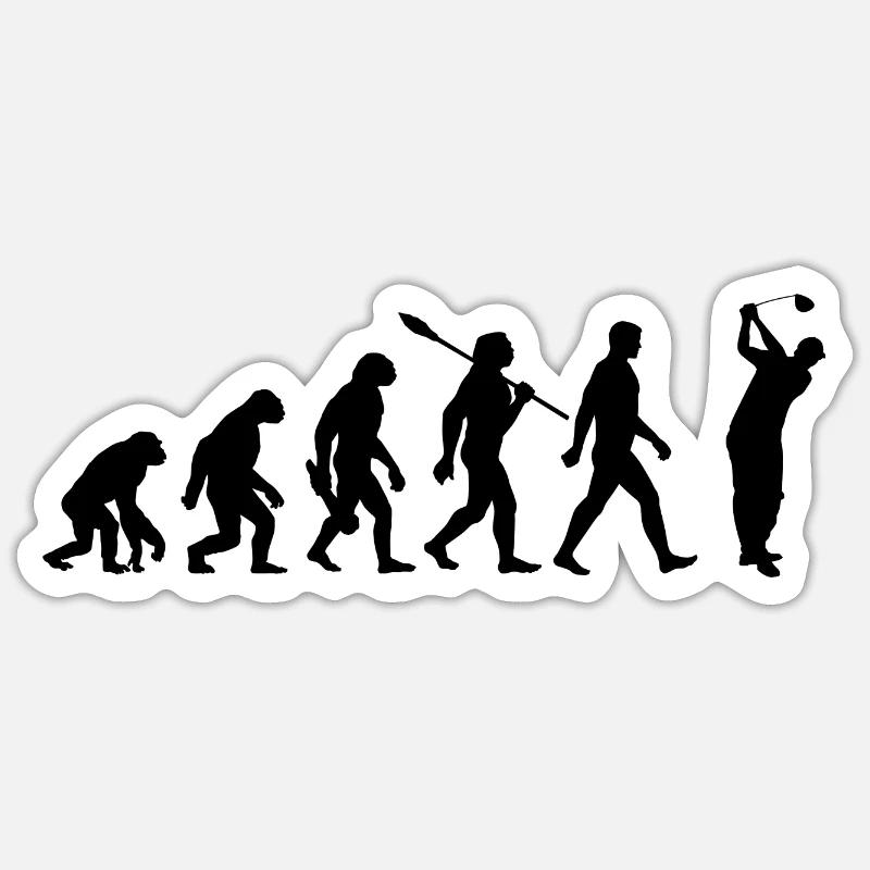 Evolution Golf - Golfeur - Sticker taille S (10 x 10 cm) - blanc mat
