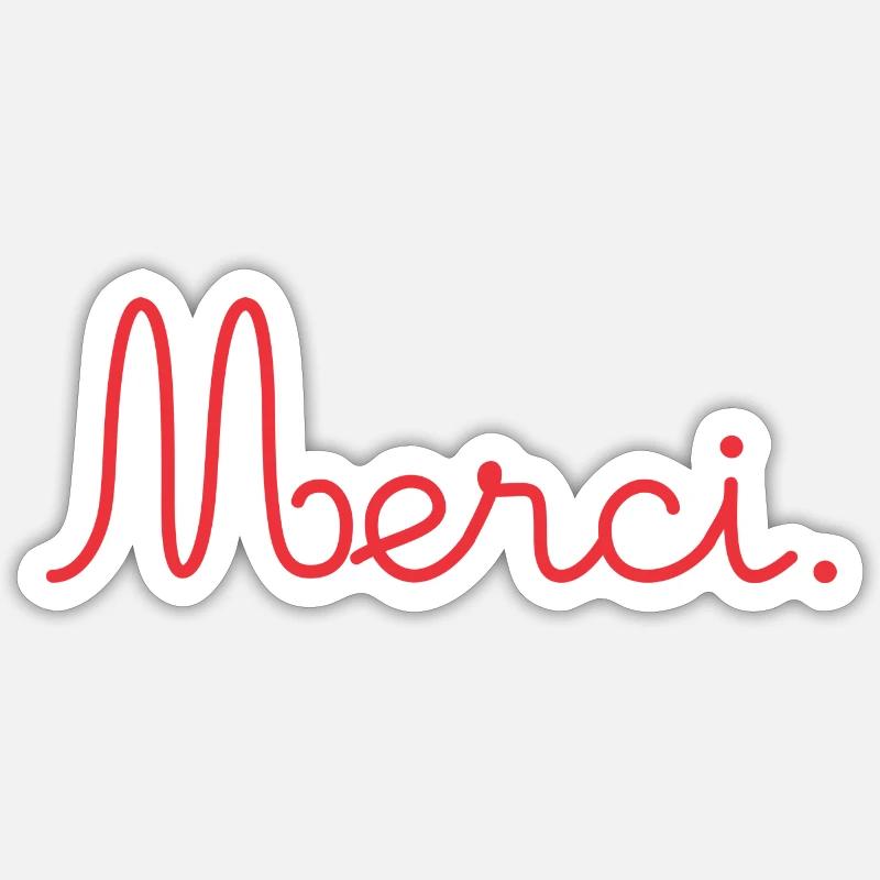 MAÎTRESSE. MERCI. MERCI MAÎTRESSE - Sticker taille S (10 x 10 cm) - blanc mat