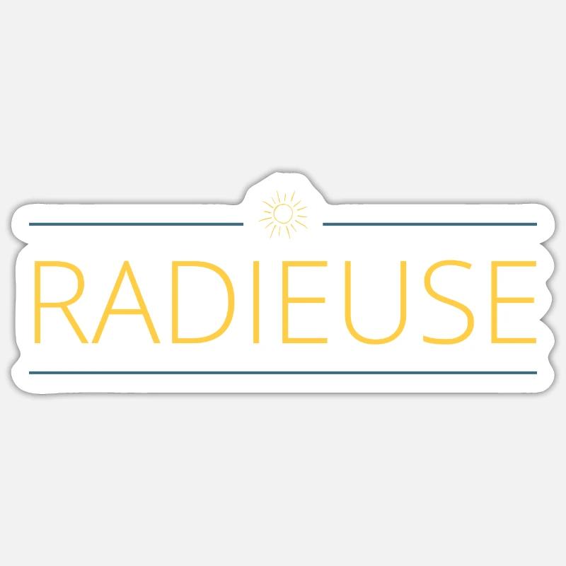 Strahlend - Sticker Größe S (10 x 10 cm) - Mattweiß