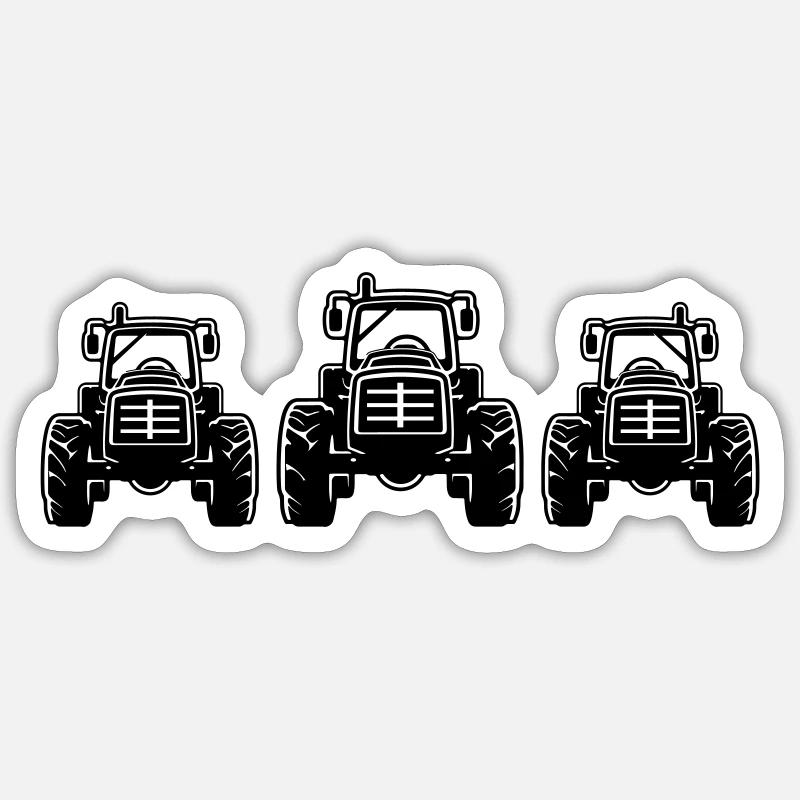 Traktor Bauer Farmer Symbol - Sticker Größe S (10 x 10 cm) - Mattweiß