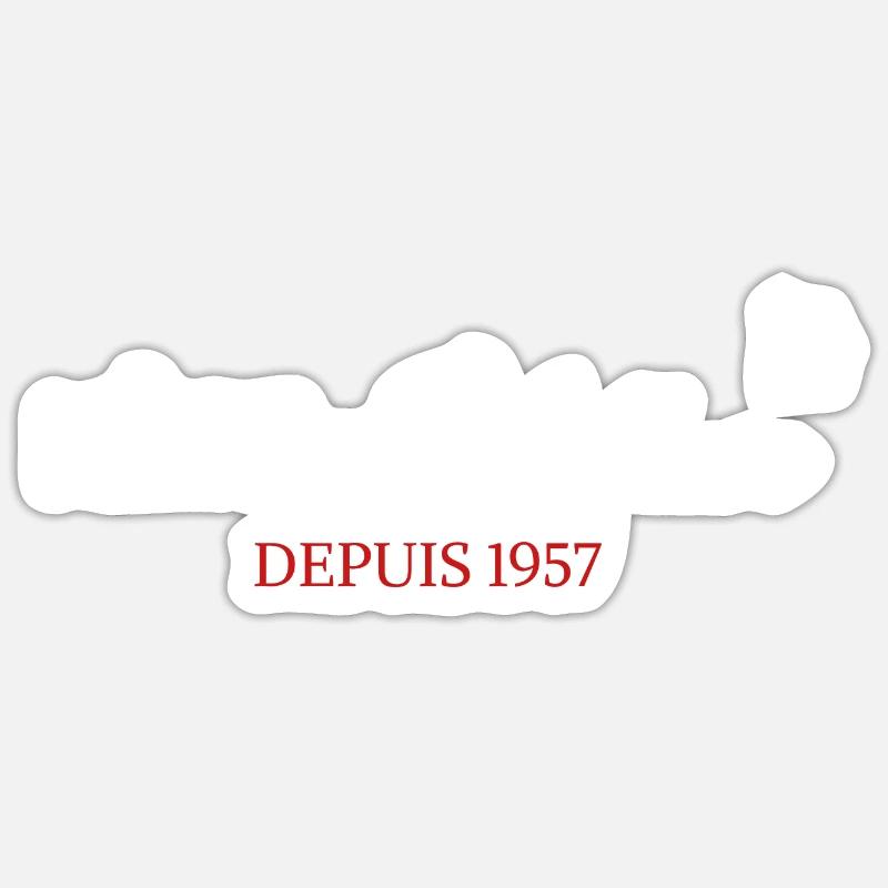 Mère veilleuse depuis 1957 - Sticker taille S (10 x 10 cm) - blanc mat