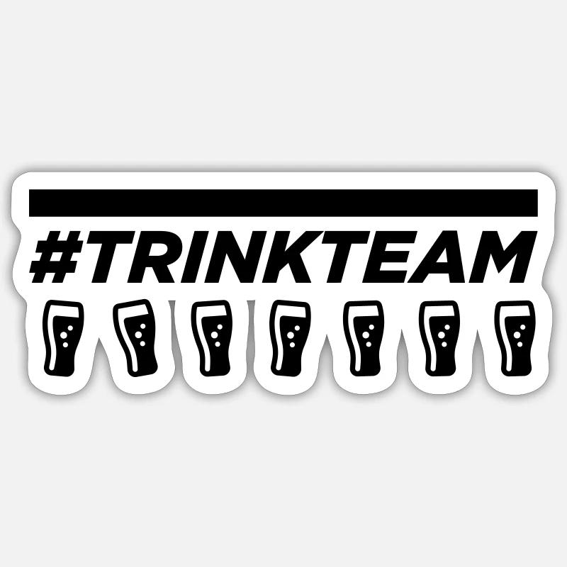 Trinkteam mit Biergläsern - Sticker Größe S (10 x 10 cm) - Mattweiß