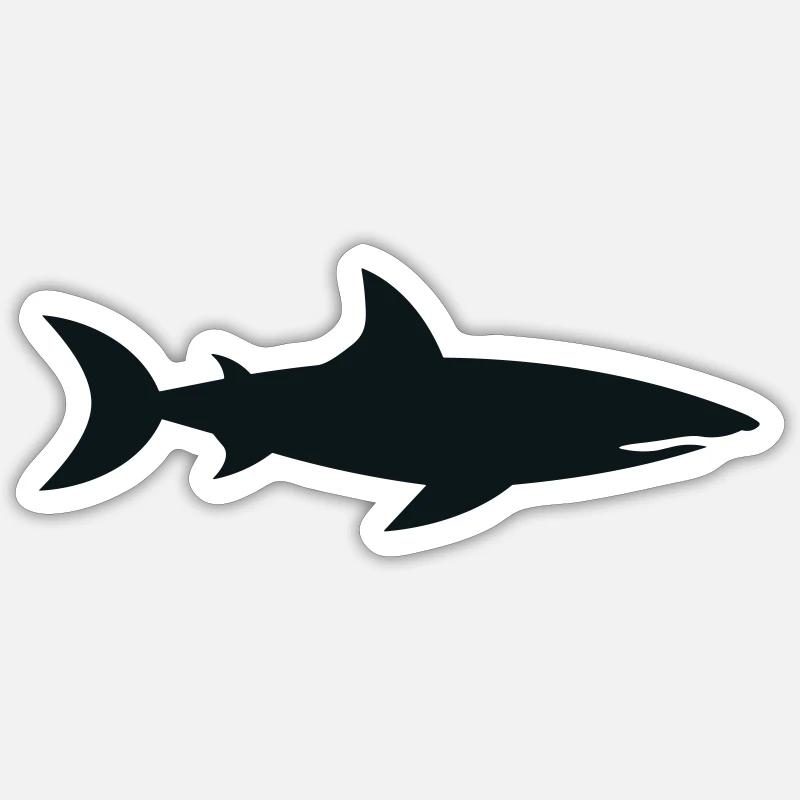 Requin - Sticker taille S (10 x 10 cm) - blanc mat