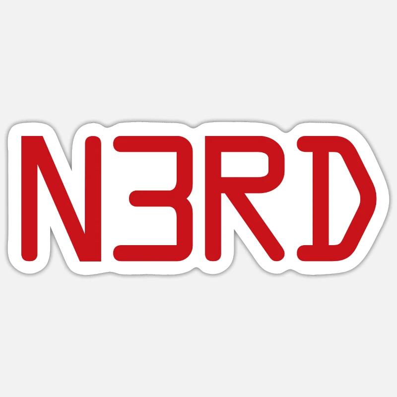 NERD - Sticker taille S (10 x 10 cm) - blanc mat
