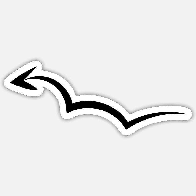 Flèche rebondissante - Sticker taille S (10 x 10 cm) - blanc mat