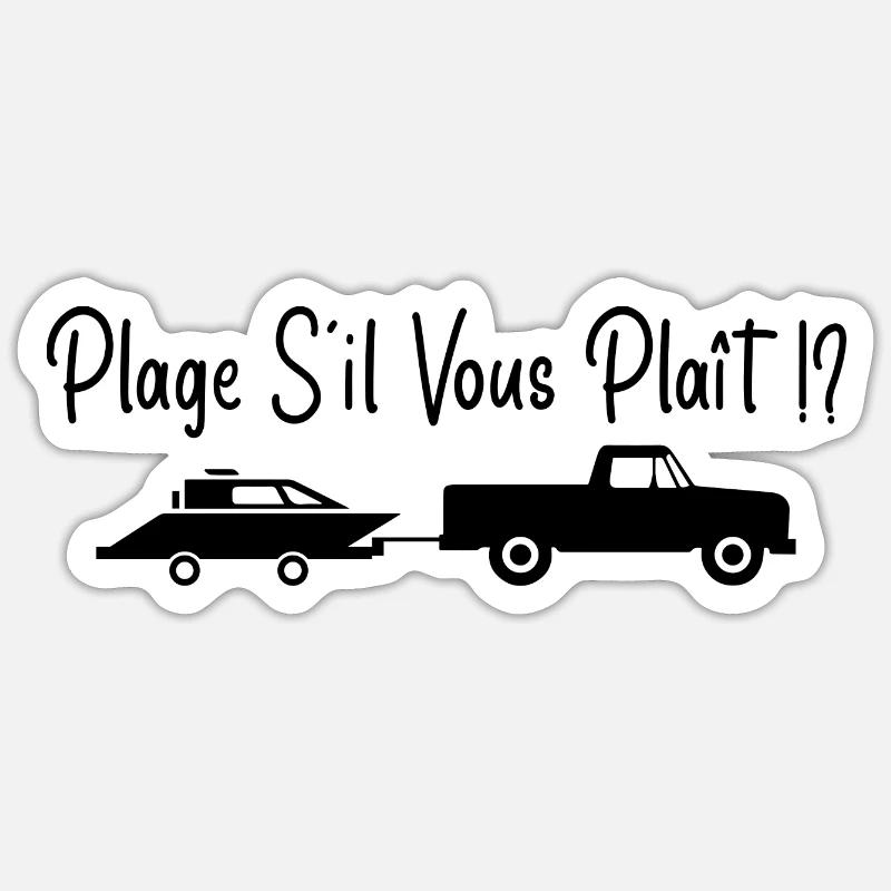 Plage S'il Vous Plaît !? Sticker taille S (10 x 10 cm)