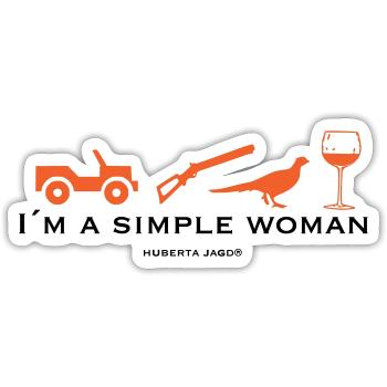 Simple woman by Huberta® - Sticker Größe S (10 x 10 cm) - Mattweiß - Vorne