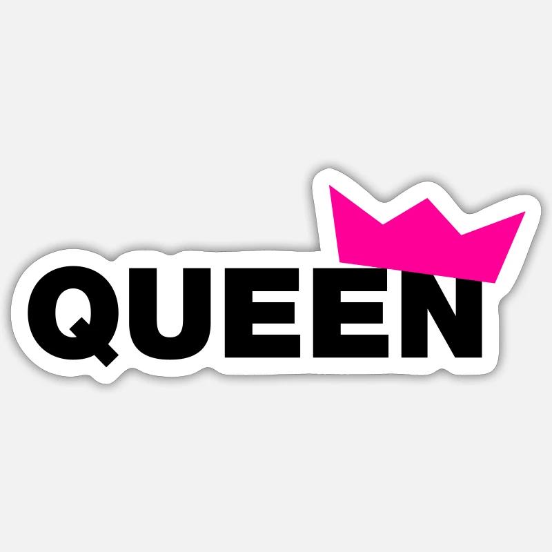 Queen Typo mit Krone / 2 Farben Sticker Größe S (10 x 10 cm)