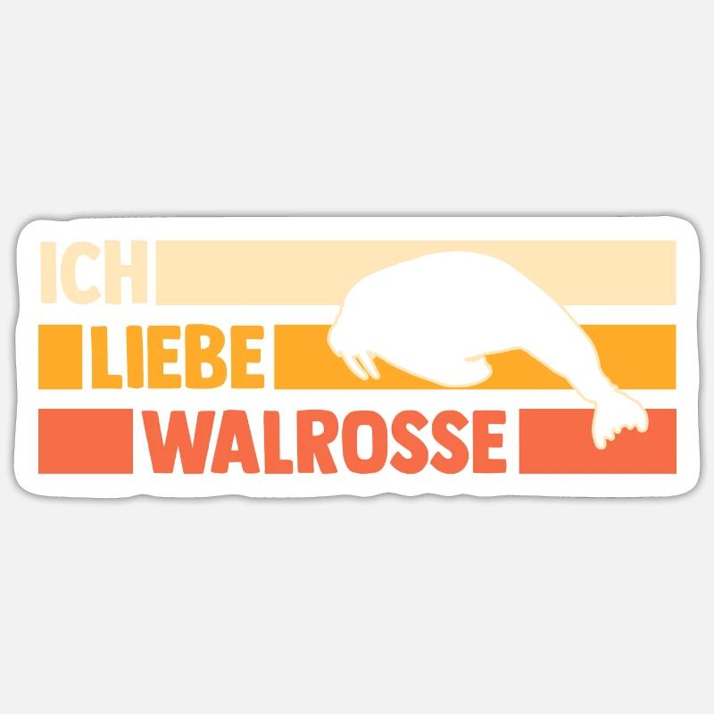 Walross - Sticker Größe S (10 x 10 cm) - Mattweiß