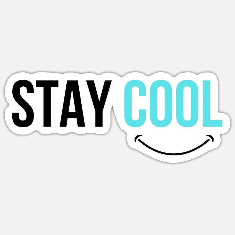 RESTEZ COOL - Sticker taille S (10 x 10 cm) - blanc mat
