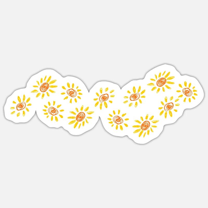 Logo de tournesols - Sticker taille S (10 x 10 cm) - blanc mat