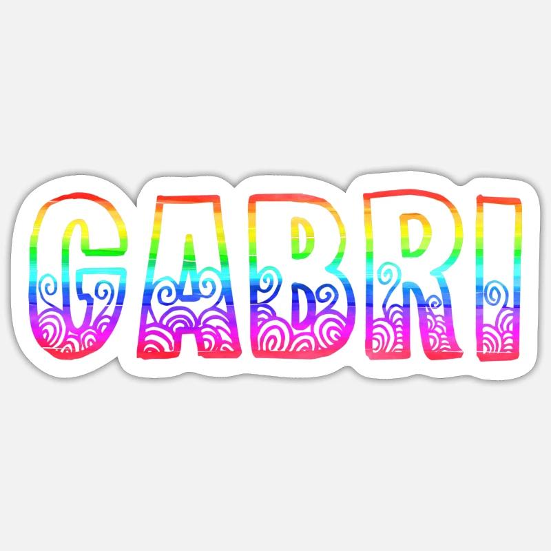 gabri rs regenbogen - Sticker Größe S (10 x 10 cm) - Mattweiß