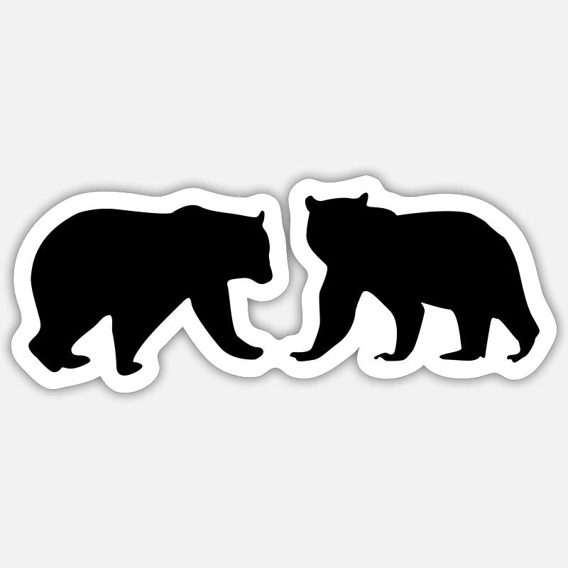 Bears Silhouette Sticker size S (10 x 10 cm)