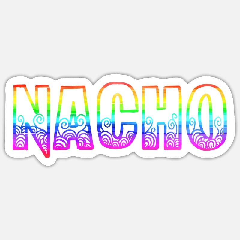Nacho RS Rainbow - Sticker size S (10 x 10 cm) - white matte