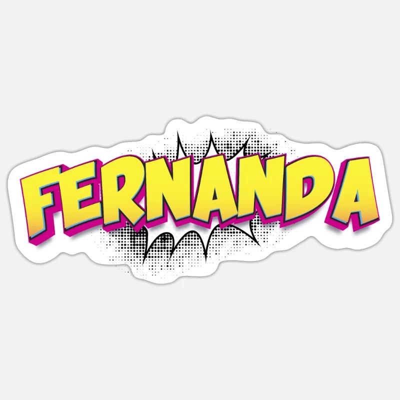 Fernanda benutzerdefinierter Name Comic-Stil Pop-Art, Sticker Größe S (10 x 10 cm)