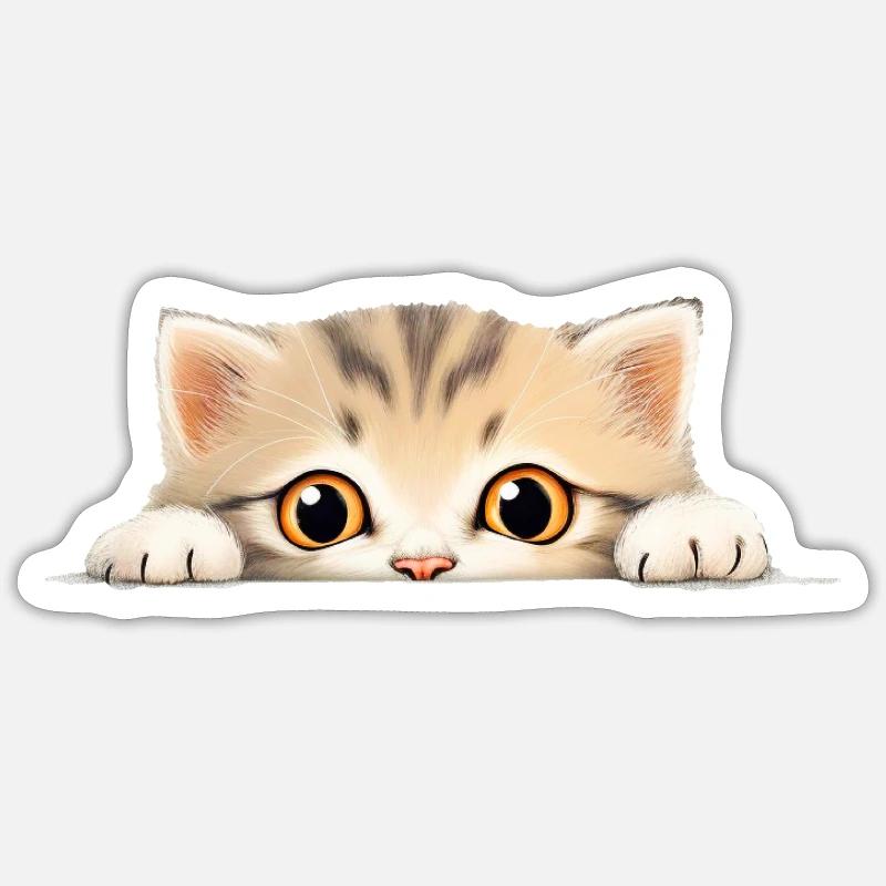 Cute cat - Sticker size S (10 x 10 cm) - white matte