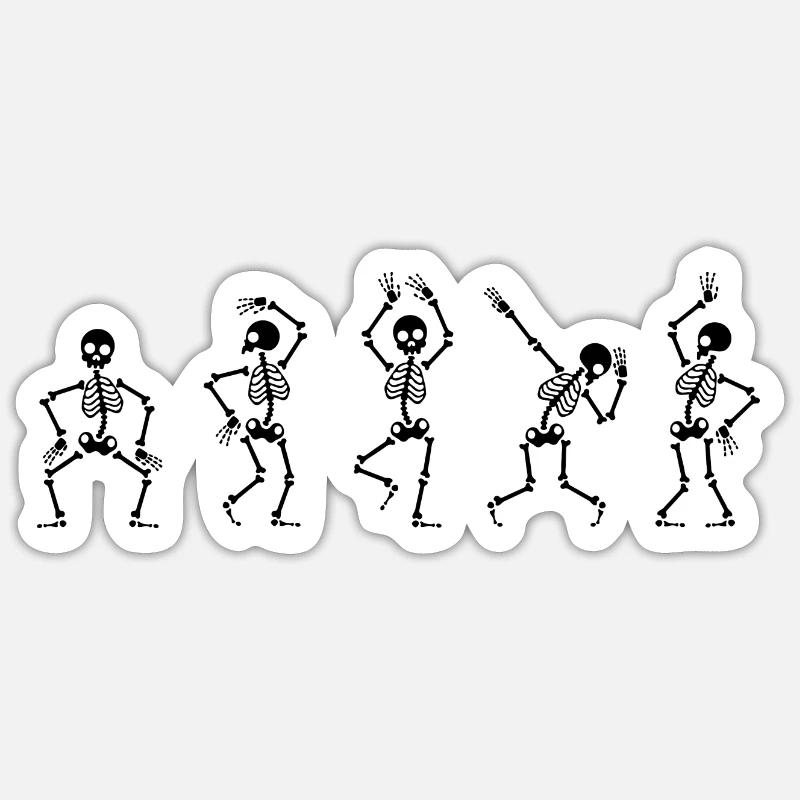 dancing skeleton 02 Sticker Größe S (10 x 10 cm)