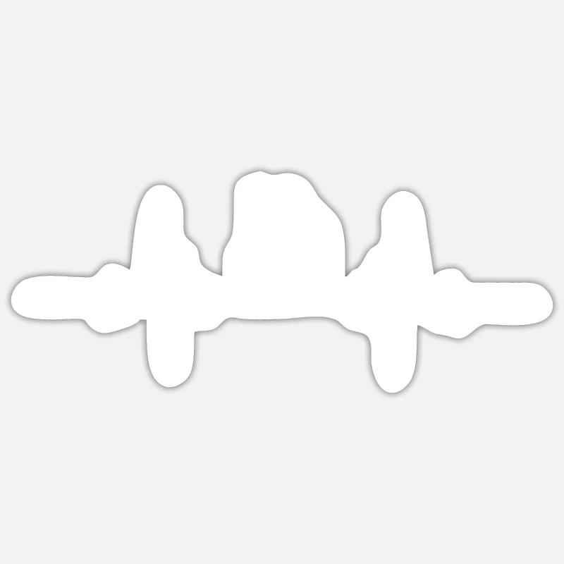Heartbeat Jumping Spaceman - Sticker taille S (10 x 10 cm) - blanc mat