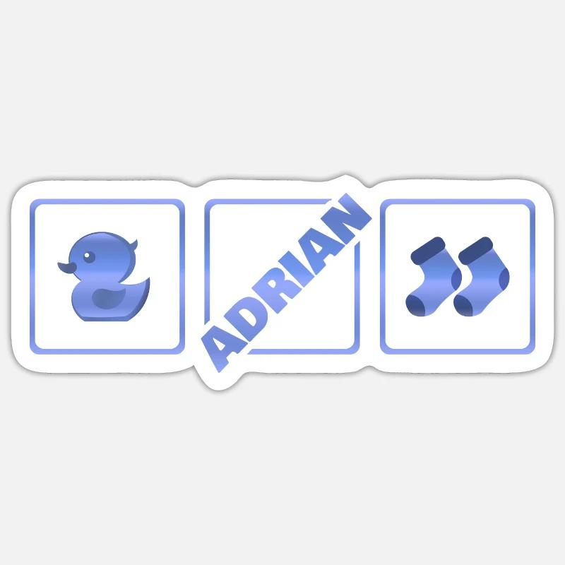 Birth Adrian - Sticker size S (10 x 10 cm) - white matte