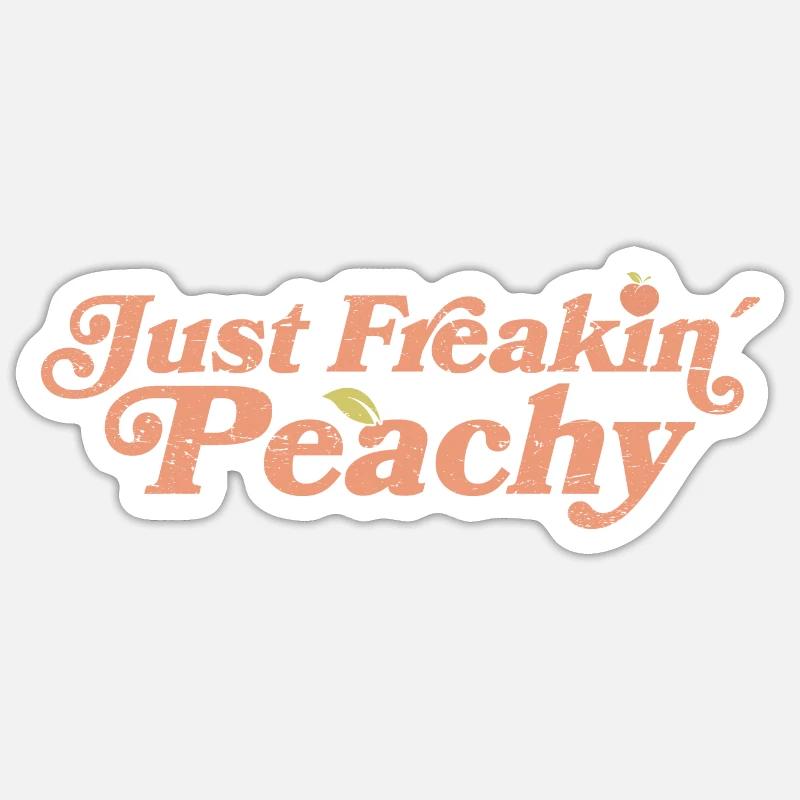 juste pêche - peach fruit dicton Sticker taille S (10 x 10 cm)